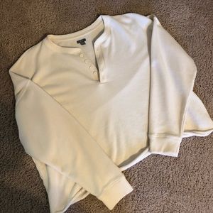 Aerie Button Crewneck Sweatshirt